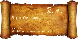 Ripp Artemon névjegykártya